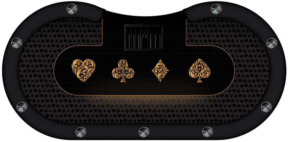 09 table de poker noir gold